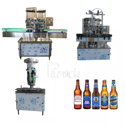 Alkolsüz İçecek Gazlı İçecek Dolum Makinesi Hattı Cam Şişe Taç Kapağı 1000BPH