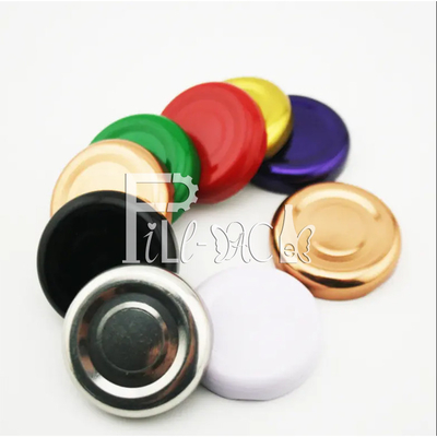 38mm 43mm Meyve Suyu Cam Şişe Kapakları Kapak 48mm 53mm 58mm Teneke Metal Vidalı Kapak