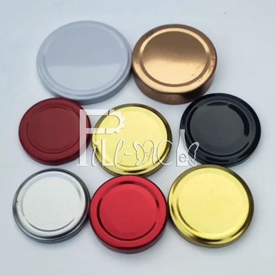 38mm 43mm Meyve Suyu Cam Şişe Kapakları Kapak 48mm 53mm 58mm Teneke Metal Vidalı Kapak