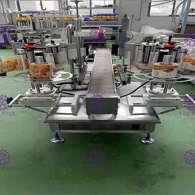 SUS304 40m/Dk Otomatik Düz Şişe Etiketleme Makinası Çift Taraflı