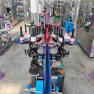 Otomatik Kare Düz Şişe Etiketleme Makinesi Özel Şekilli Çift Taraflı Yapışkanlı Etiket