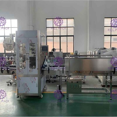 SUS304 Sıcak Dolum Sleeve Etiketleme Makinesi Hareketli With Wheels Shrink