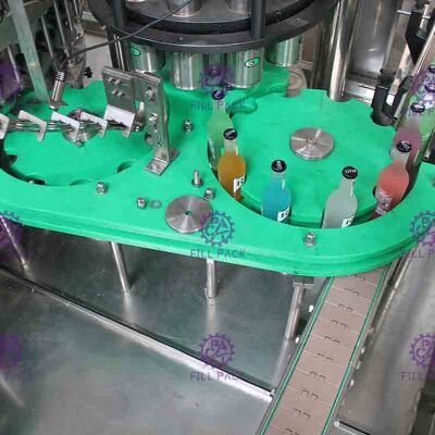 Çekme Halkası Kapaklı 3'ü 1 Arada Monoblok Cam Şişe Gazlı İçecek Dolum Makinesi