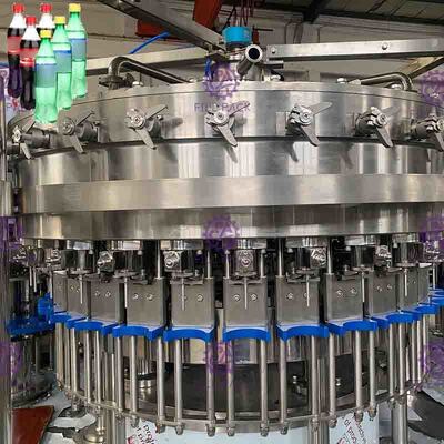 Yuvarlak 0.3 L-2L PET Şişe için 1 Gazlı İçecek Dolum Makinesi PLC Kontrol 3