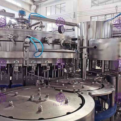 Yuvarlak 0.3 L-2L PET Şişe için 1 Gazlı İçecek Dolum Makinesi PLC Kontrol 3