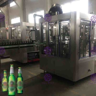 2000BPH Tam Otomatik Bira Ekipmanları Kapak Kapatma Makinesi İçecek Şişe Yıkama Dolum