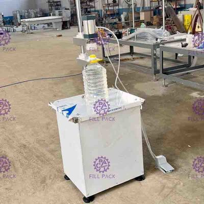 Varil basma kapakları için Yarı Otomatik Pnömatik Şişe Paketleme Makinesi