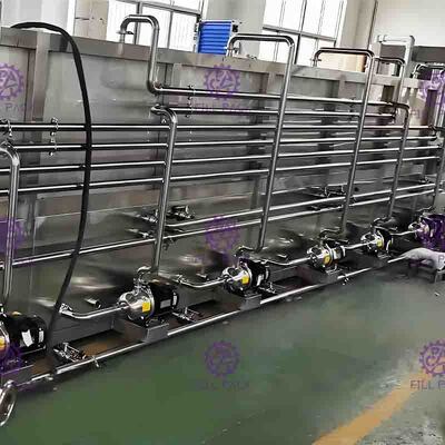 Şişelenmiş Şişe Paketleme Makinesi Hareketli Suyu Pastörizör Sprey Nozulları ile Geri Dönüşüm