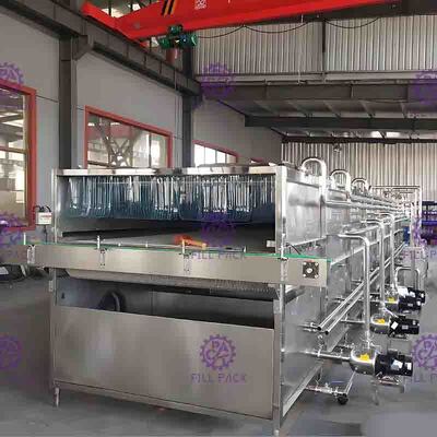 Yüksek Kapasiteli SUS304 Şişe Paketleme Makinesi Sterilizatör 4 Sıcaklık Bölgeleri