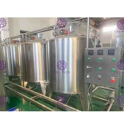 CIP Temizleme Sistemi Yumuşak İşleme Hattı Yarı Otomatik ile 500L Tank İçecek