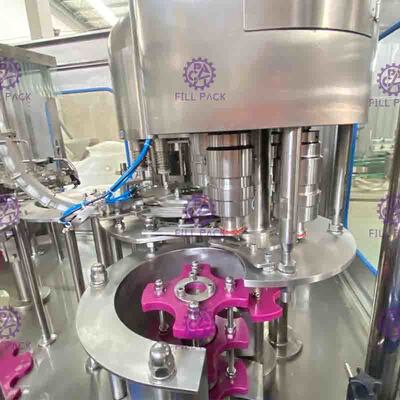 Otomatik 3 in 1 Şişelenmiş Su Dolum Makinesi PLC Dokunmatik Ekran 12 Başkanları