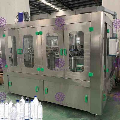 Yüksek Hızlı Maden Suyu Dolum Makinesi, Otomatik 18 Başlı Monoblok Makinesi