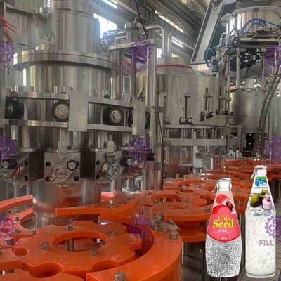 Çekme Halkası Kapaklı Otomatik 3'ü 1 Arada Pulp Granül Portakal Suyu İçecek Dolum Ekipmanı