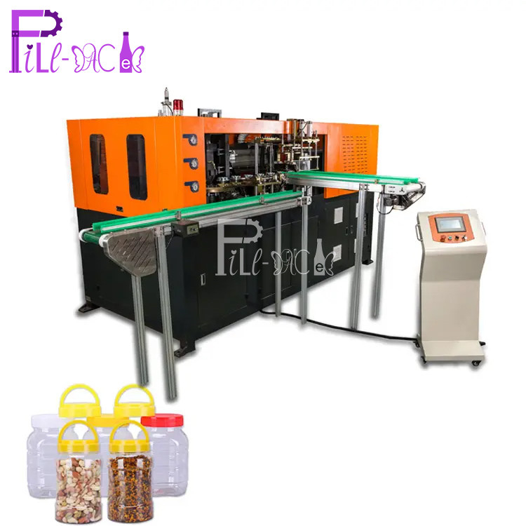 Preform El Besleme ile Tam Otomatik PET Kavanoz Şişe Üfleme Makinesi 2 Kavite Ağız Şekeri