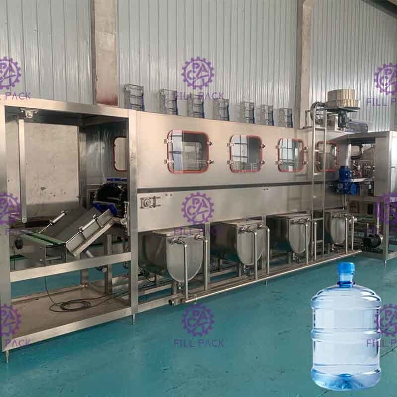18.9L varil içme suyu üretim hattı için 300BPH Tam Otomatik 5 Galon Su Dolum Makinesi