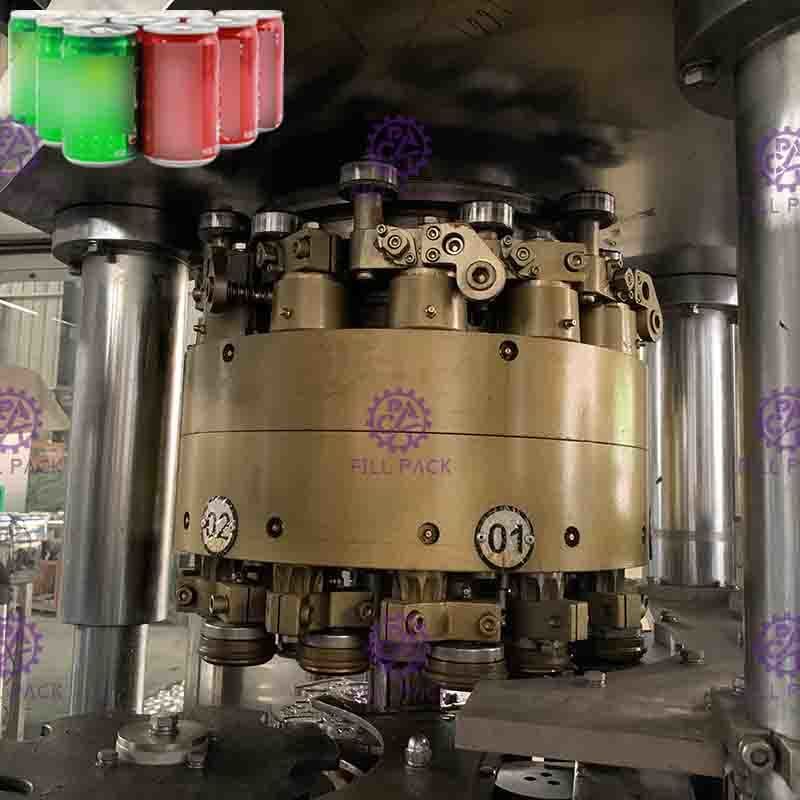 2 1 Otomatik Hat Gazlı Can Filler Ve Sealer Makinası İçecek Dolum Can