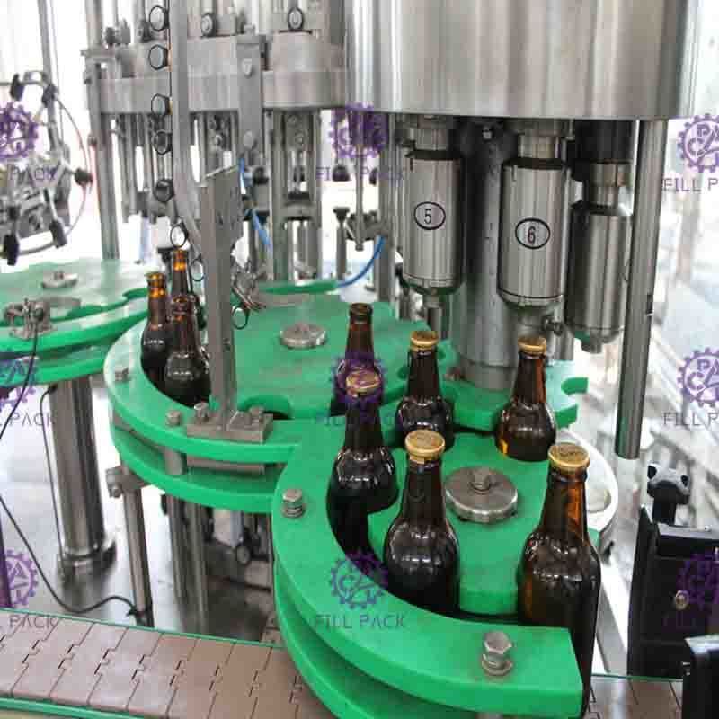 Cam Şişe için PLC Japon Bira Şişeleme Ekipmanları Yüzük Cap çekin