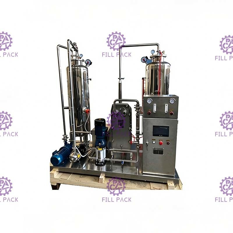 CO2 Karıştırıcı 1500L / H için Plakalı Eşanjör Karbonatlama Tesisi ile Çift Tank