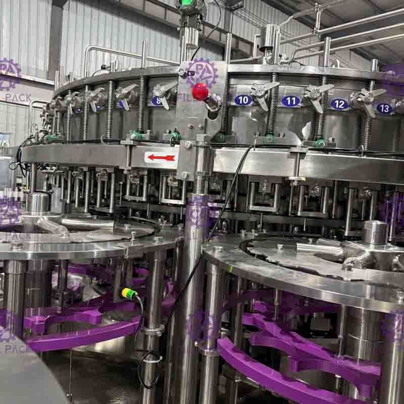 PET Plastik Cam 3'ü 1 Arada Monoblok Alkolsüz İçecek İşleme Hattı Acil durdurma işlevi