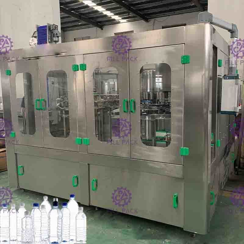 Yüksek Hızlı Maden Suyu Dolum Makinesi, Otomatik 18 Başlı Monoblok Makinesi
